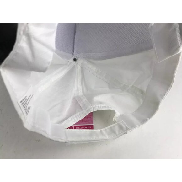 Greenbrier International‎ Womens White Pink Ribbon Embroidered Baseball Cap OS - Picture 9 of 10